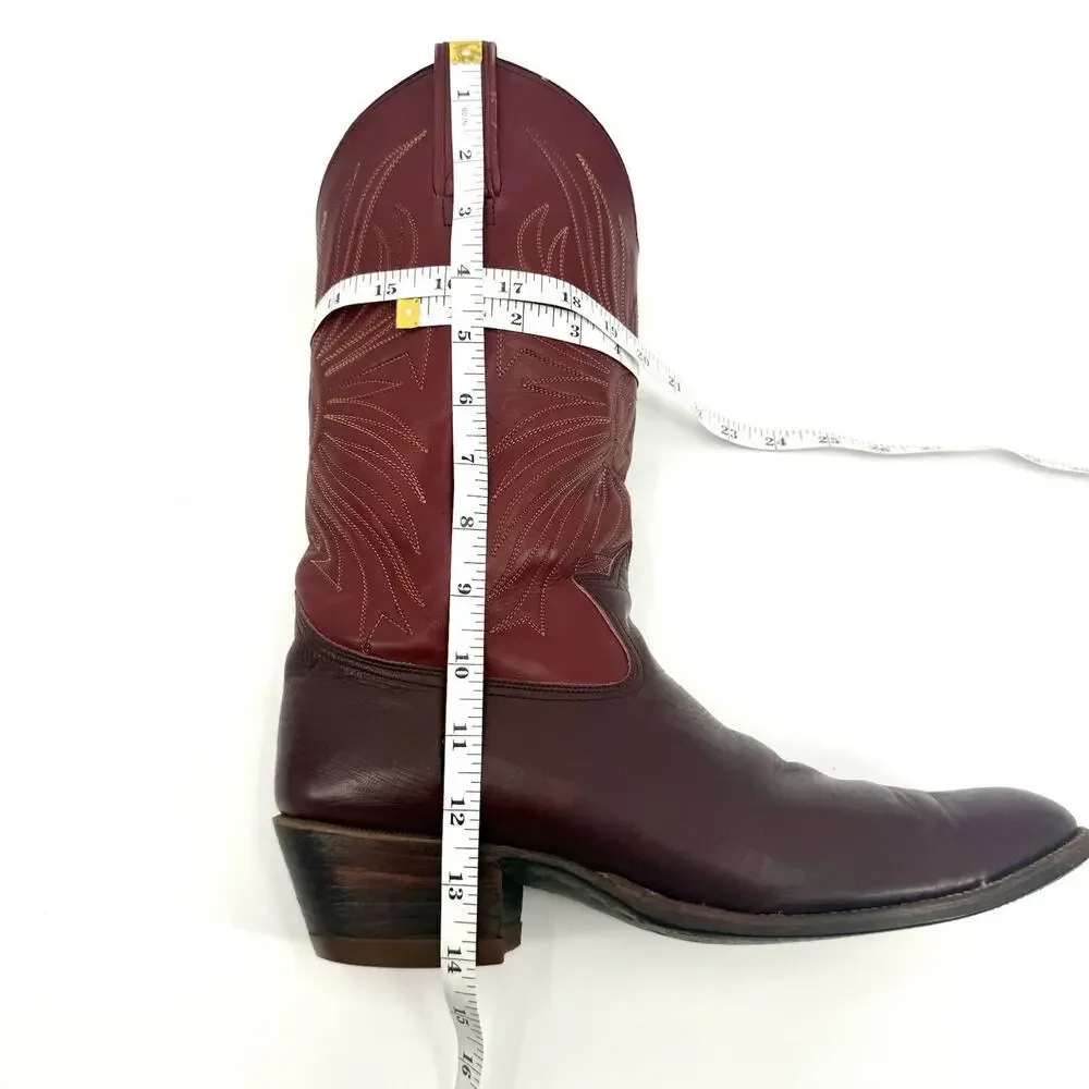 VTG Siete Leguas Red Leather Lizard Embossed Thunderbird Cowboy Boots Size 10E